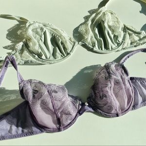 Lace bras (set of 2) teal and purple